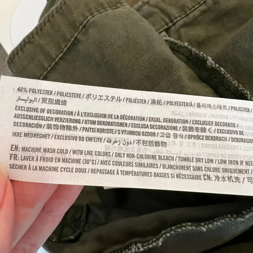 Vintage Y2K Hollister Army Jacket Hooded Bird Logo Utility Medium Bella Swan - Picture 13 of 15